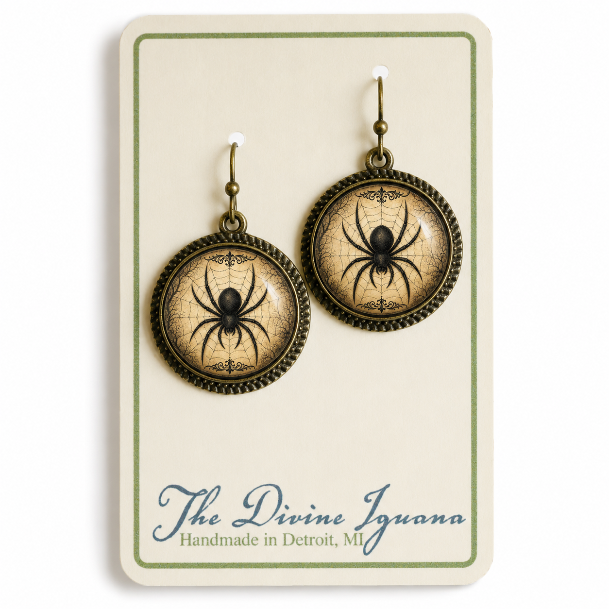 Noir Spider Web Dangle Earrings