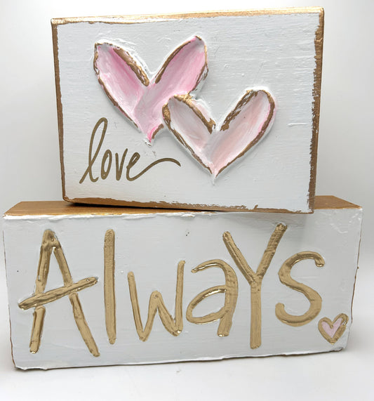 Two hearts become one | Valentines love wedding: Pink hearts / No writing