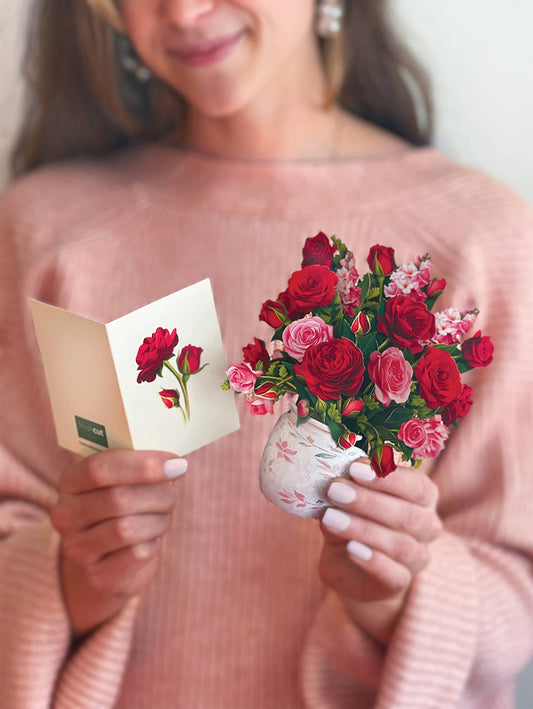 Mini Blooming Roses (10 Pop-up Greeting Cards)
