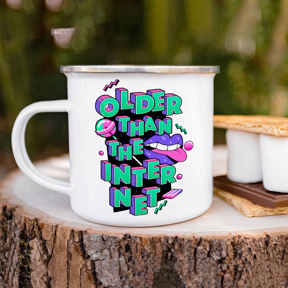 Older Than The Internet Camp Mug, Funny Gen X Nostalgic Gift: 12oz