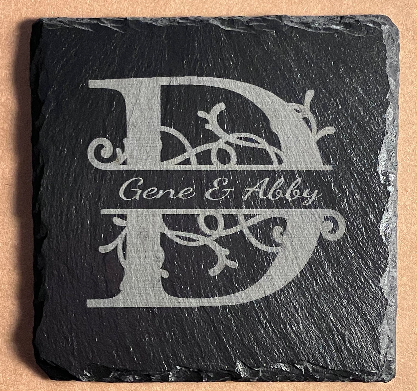 Custom Etched Slate Coasters Set of 4