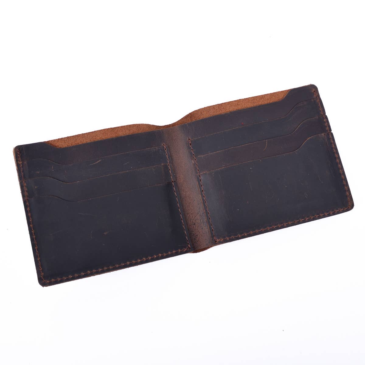 Leather Wallet, Bifold Wallet, Handmade Wallet for Men: Black