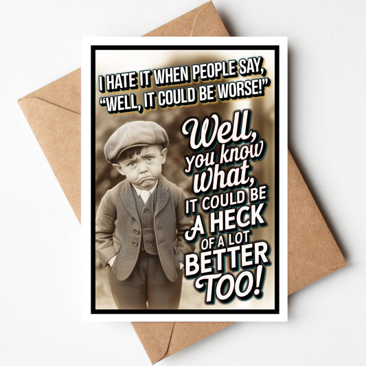 Funny Sympathy Greeting Cards with Card Display Stand: No