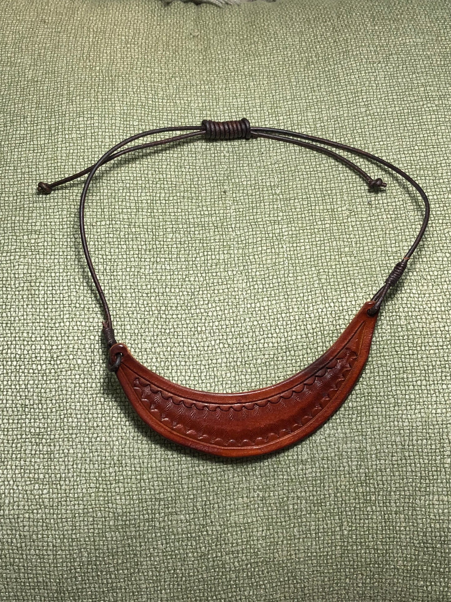 Leather Necklace on Adjustable 18” Cord