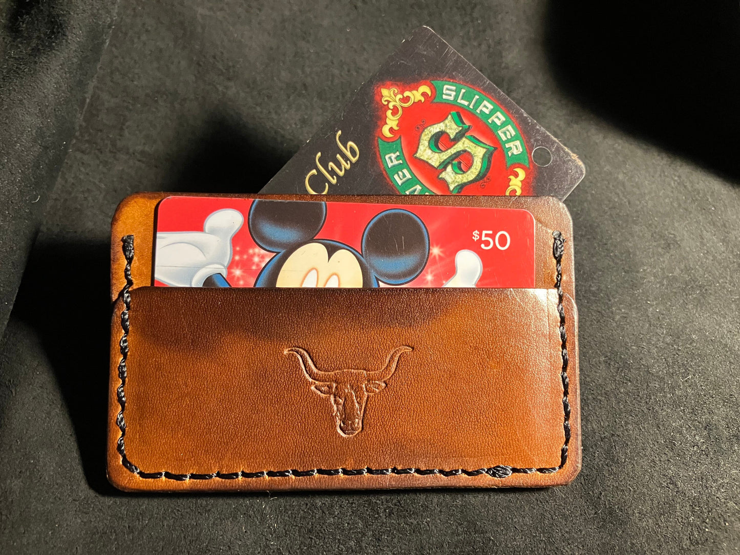 Slim Wallet 3 compartments Longhorn Brown
