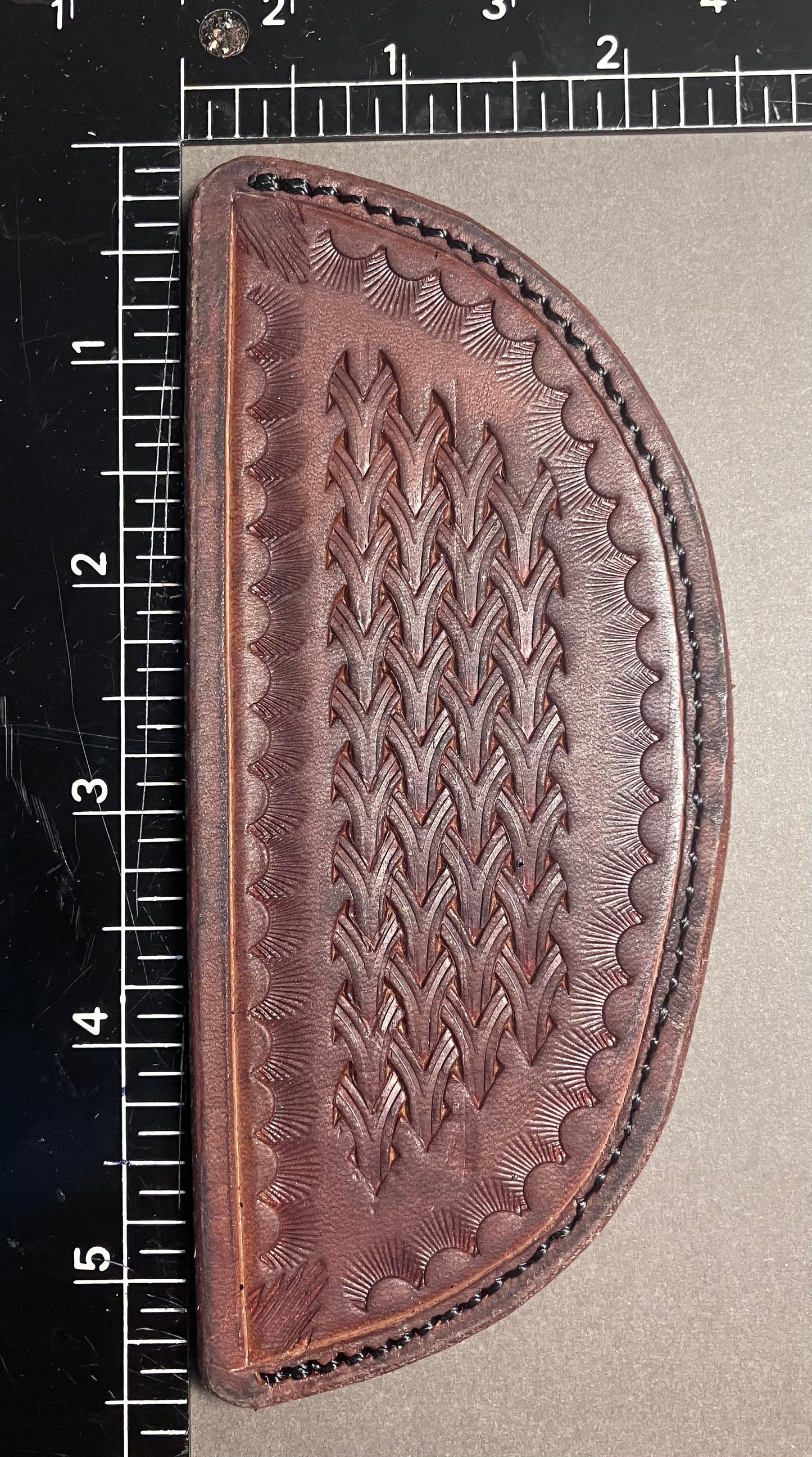 Leather Cast Iron Skillet Side Handle Cover Small Dark Brown