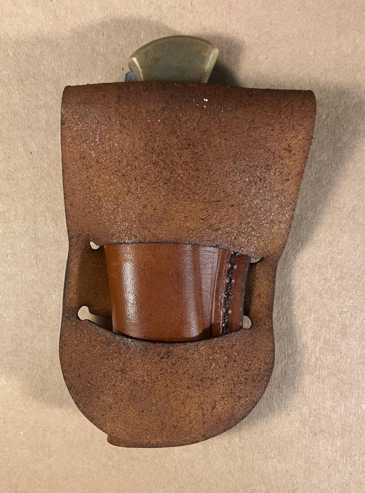 Handmade Leather Knife Sheath Buck 110 | Full Grain Leather Holster | Western Belt Loop Sheath | EDC Knife Holder | Made in Texas