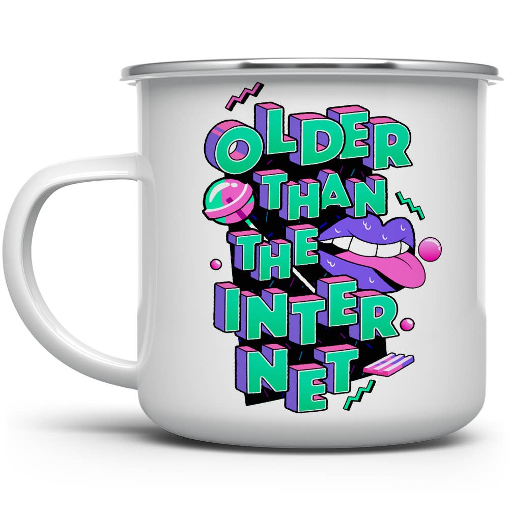 Older Than The Internet Camp Mug, Funny Gen X Nostalgic Gift: 12oz