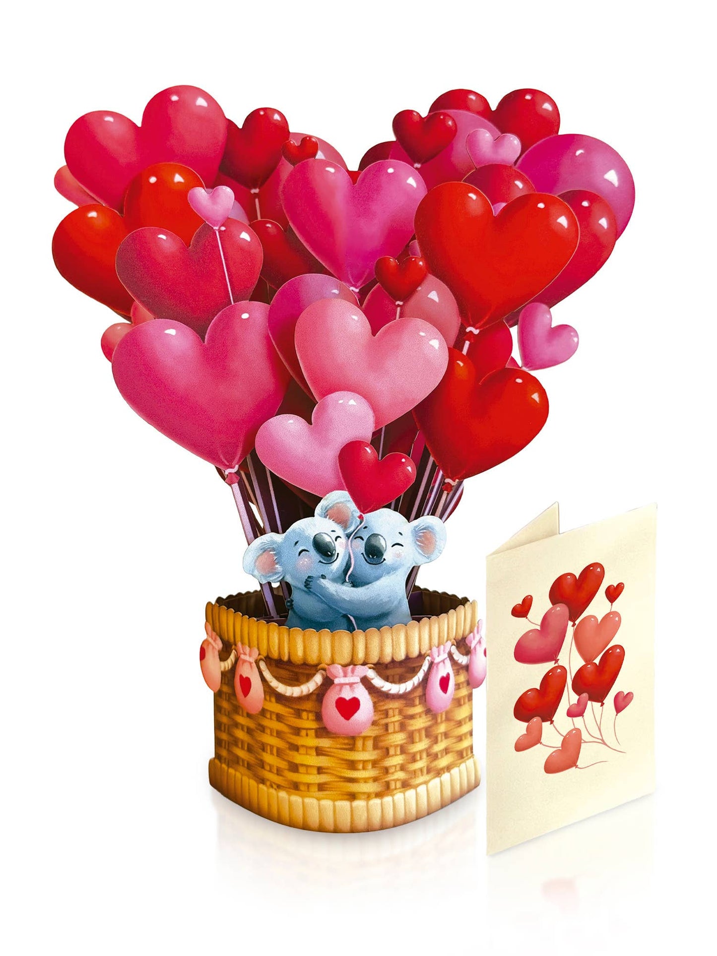 Mini Heart Balloons (10 Mini Pop-up Greeting Cards)