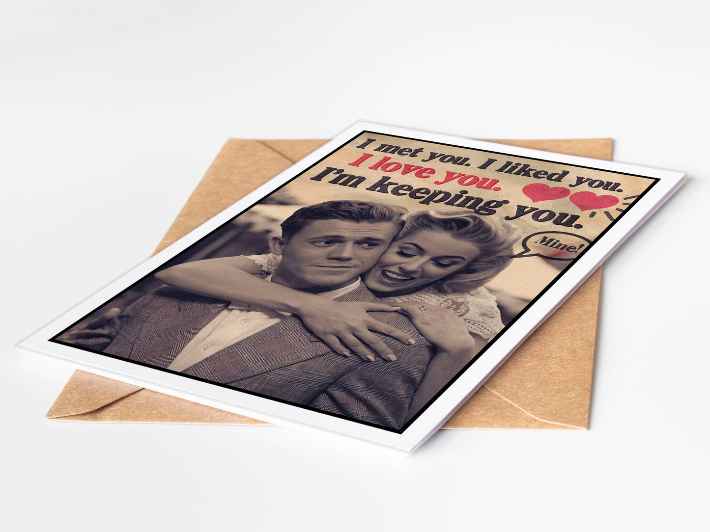 Vintage Funny Handmade Cute Valentine Cards for Him, Her: No