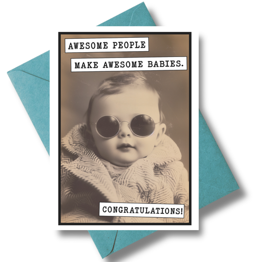 Baby Shower Cards | Funny Greeting Cards with Display Stand: No