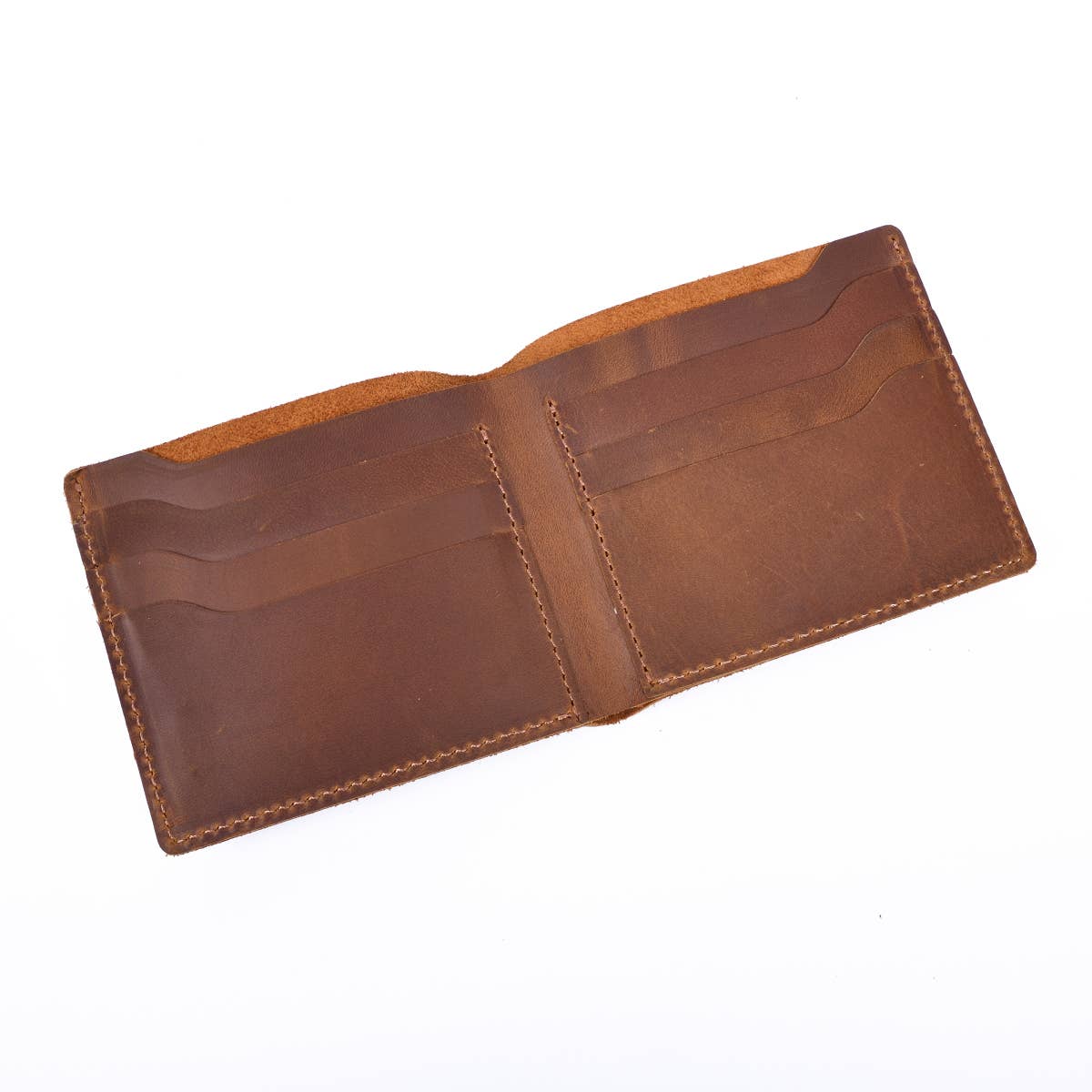 Leather Wallet,  Bifold Wallet, Handmade Wallet for Men: Black