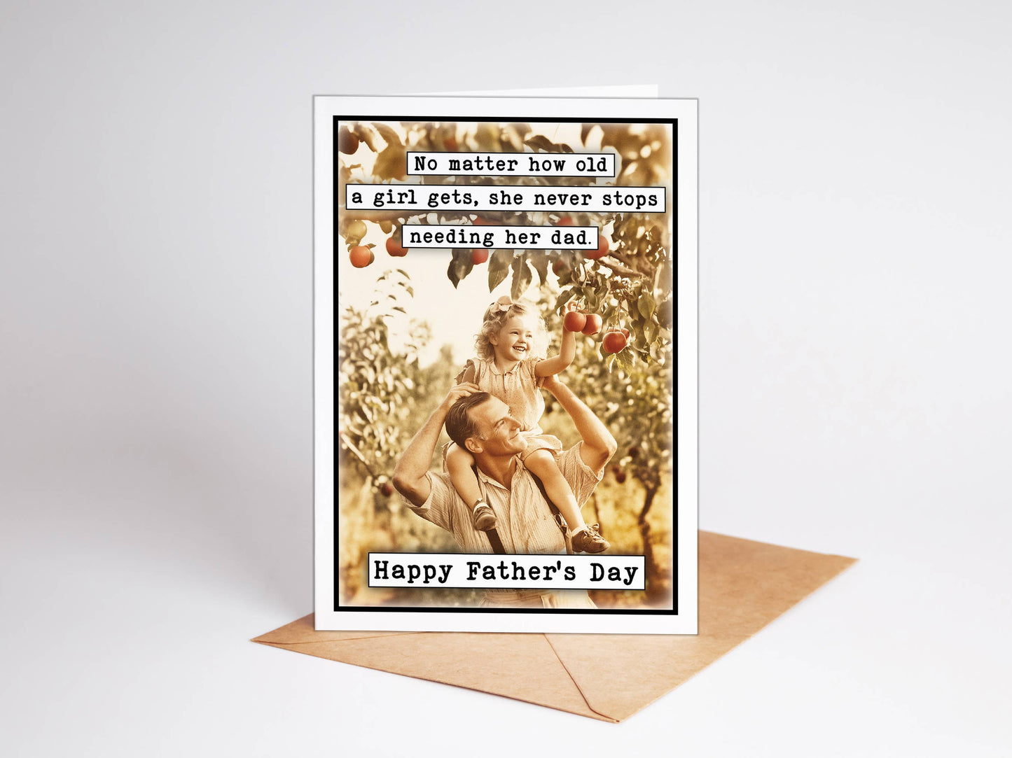 Handmade Fathers Day Card Girl needs her Dad
