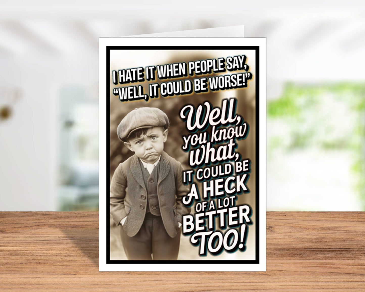 Funny Sympathy Greeting Cards with Card Display Stand: No