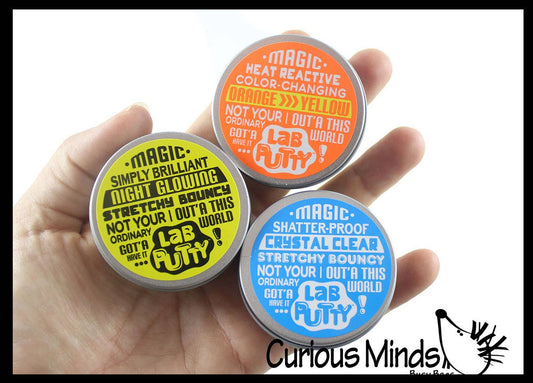 1 Lab Putty - Pack of 3 Different Putty Slimes in Tin Jars -
