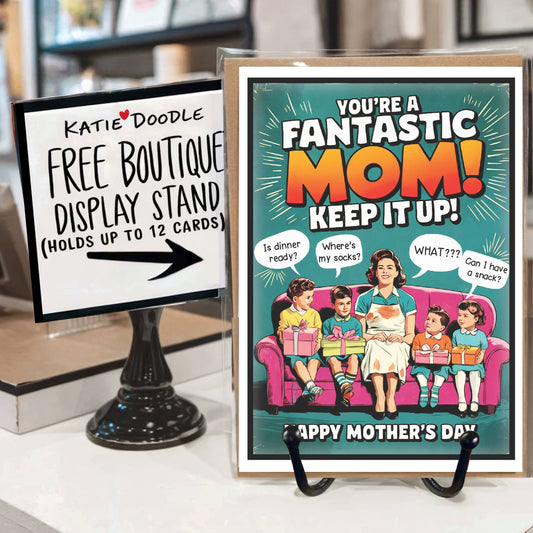 Funny Mothers Day Cards & Display Stand | Mothers Day Gifts: Yes