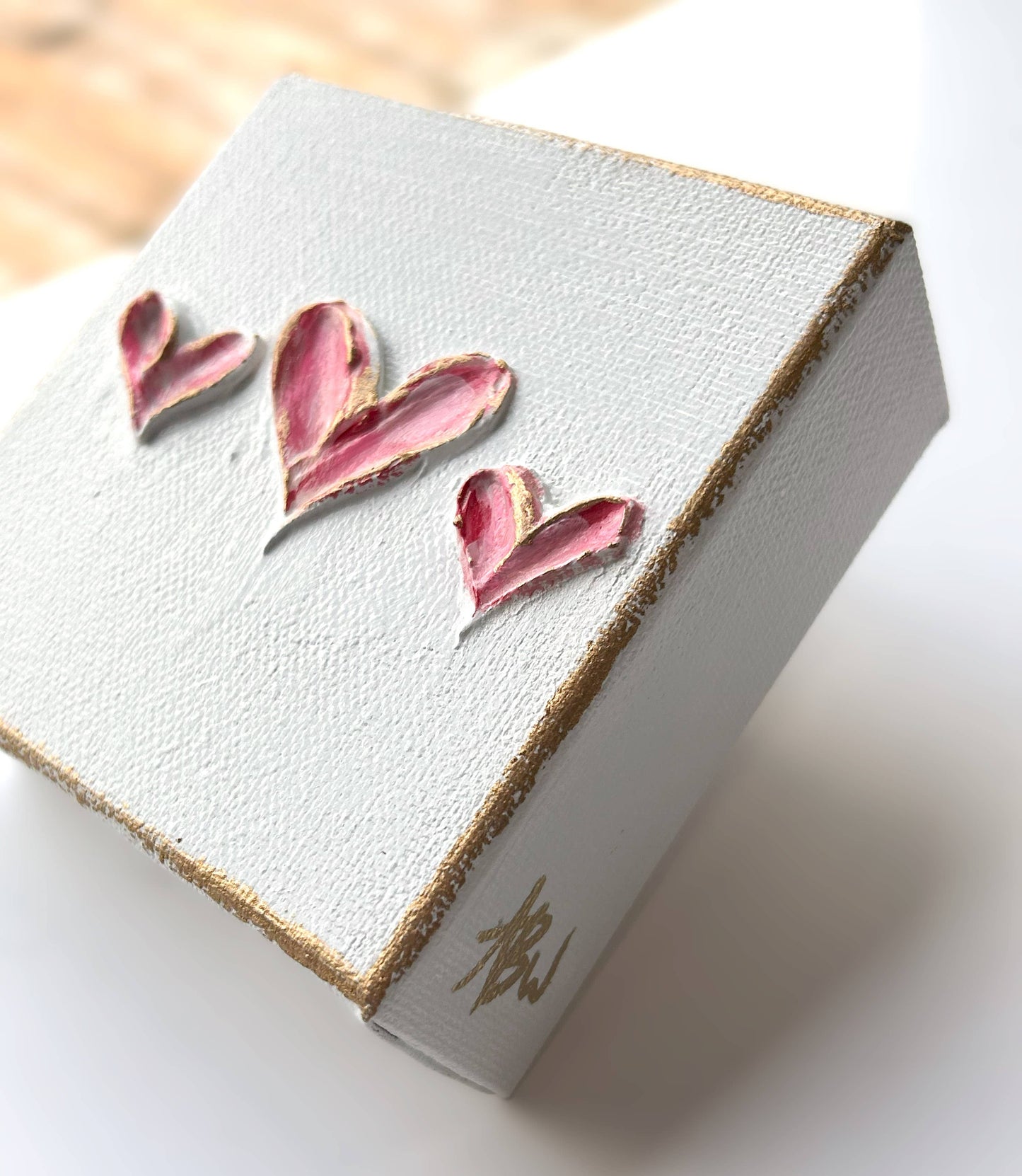 Tiny heart trio canvas | valentine easter grace sacred