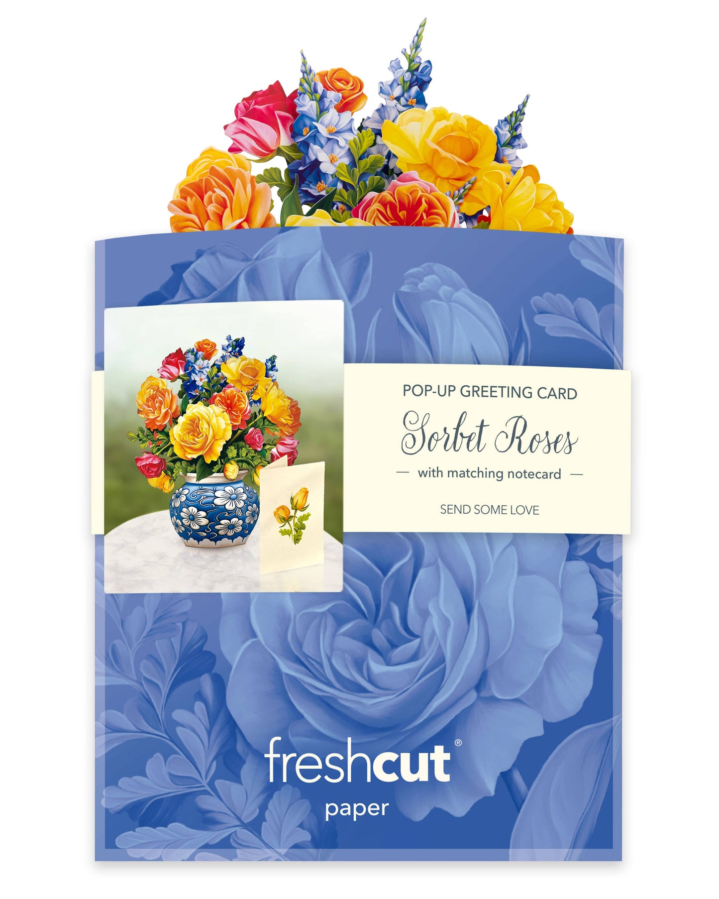 Mini Sorbet Roses (10 Pop-up Greeting Cards)