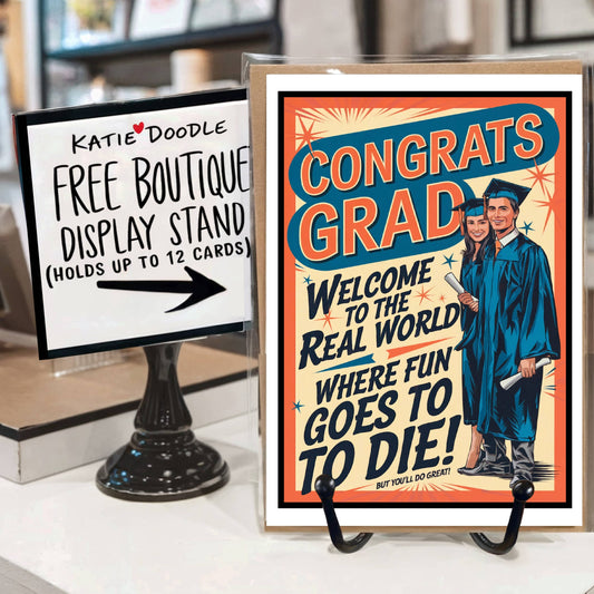 College Graduation Cards w/Display Stand | Class of 2025: No