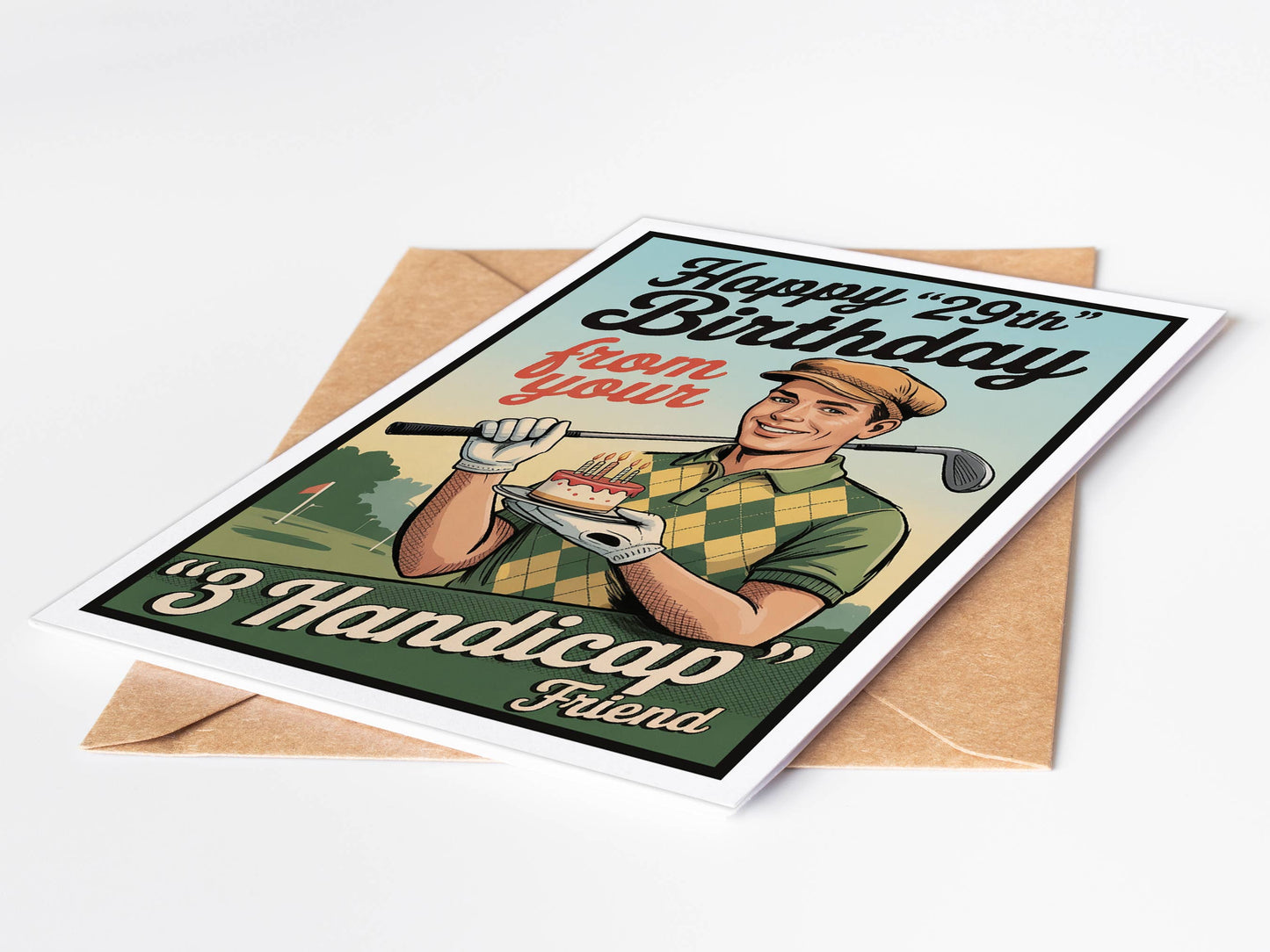 Golf Gifts Men Birthday Card | Funny Greeting Card, Display: Yes