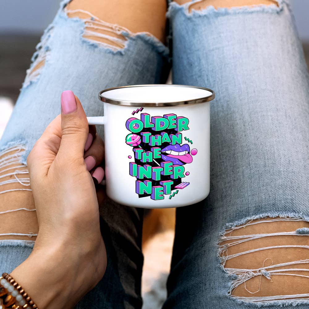 Older Than The Internet Camp Mug, Funny Gen X Nostalgic Gift: 12oz
