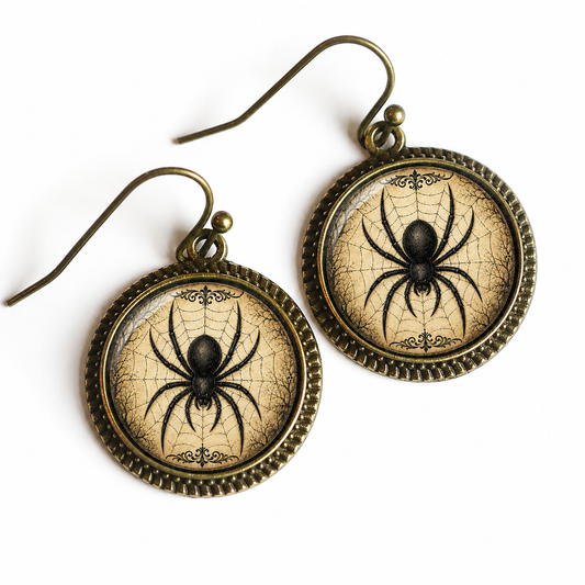 Noir Spider Web Dangle Earrings