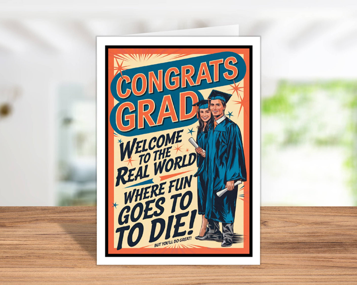 College Graduation Cards w/Display Stand | Class of 2025: No