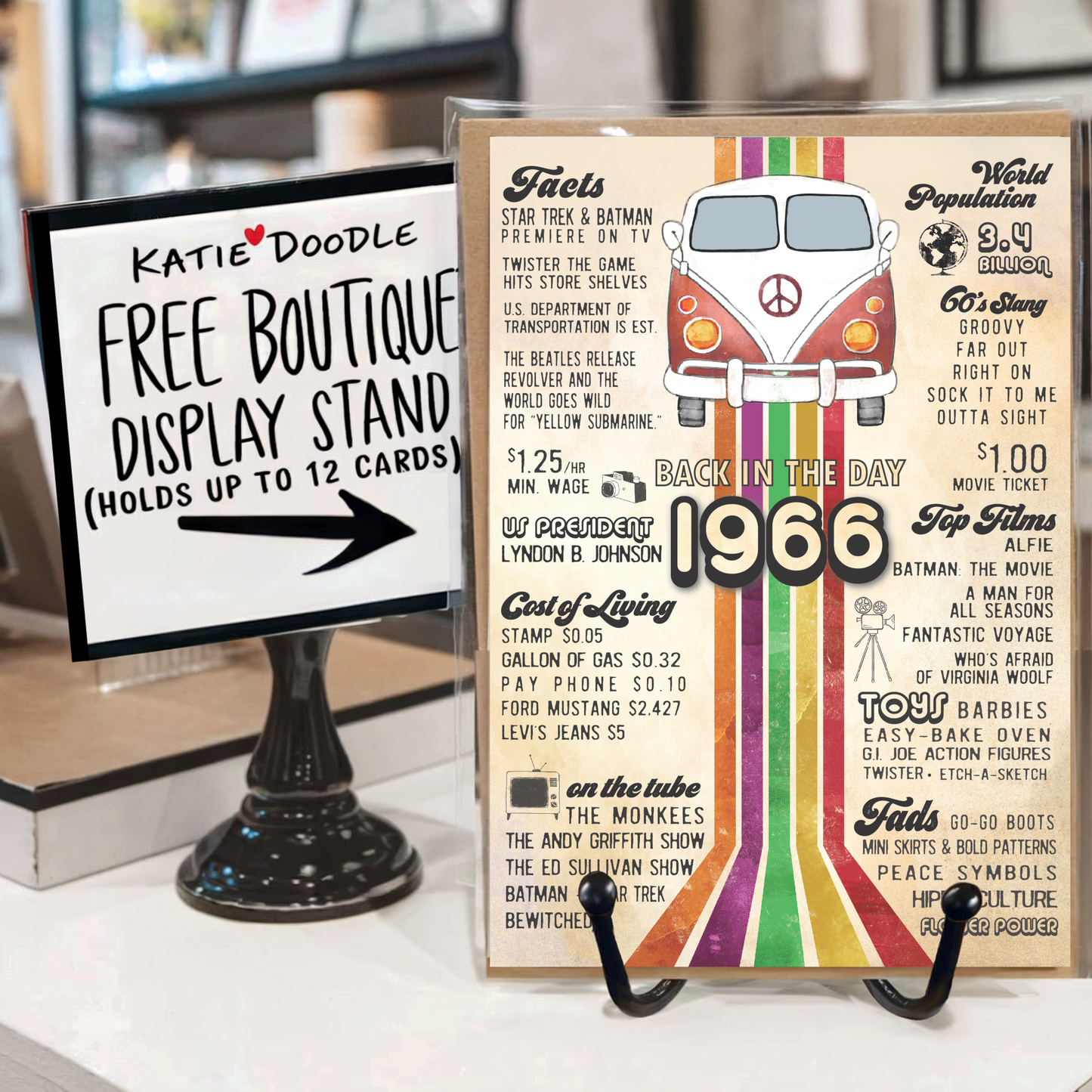 60th Birthday Cards, 1966 Retro Greeting Cards, 60th, USA: No