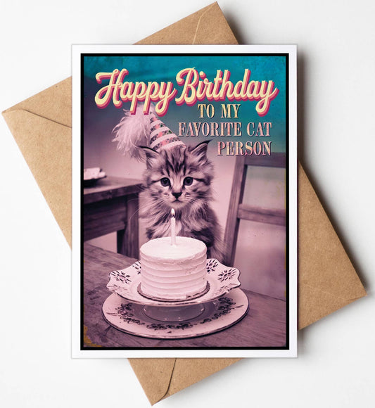 Happy Birthday Greeting Cards for Pet Lovers (Cat Person): No