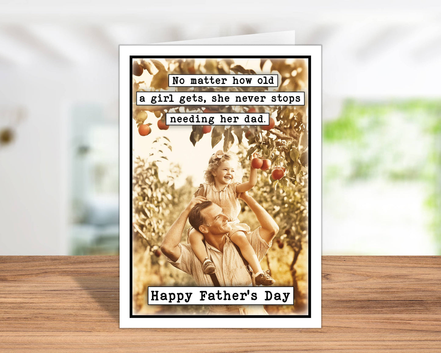 Handmade Fathers Day Card Girl needs her Dad