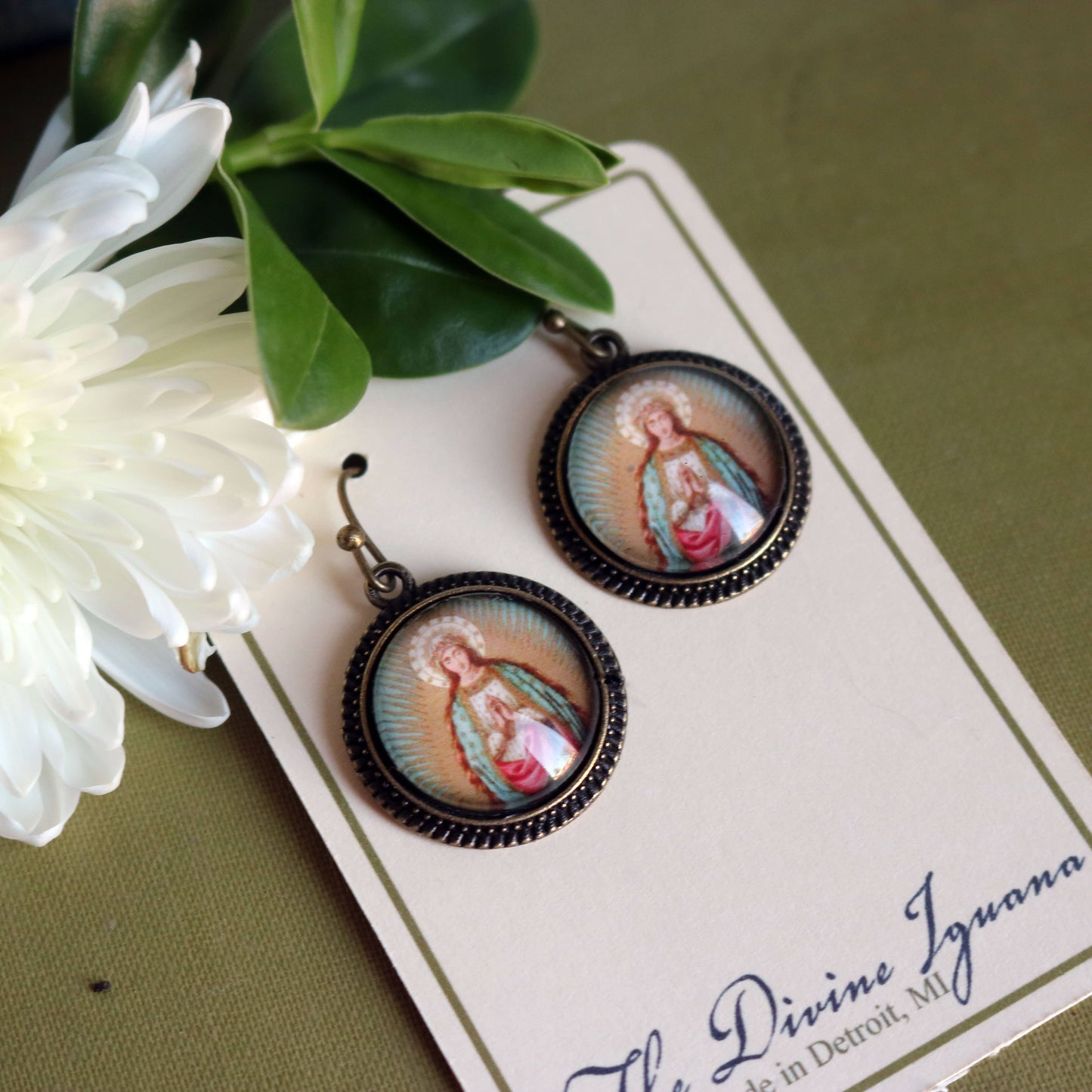 Our Lady of Guadalupe Madonna of the Stars Earrings