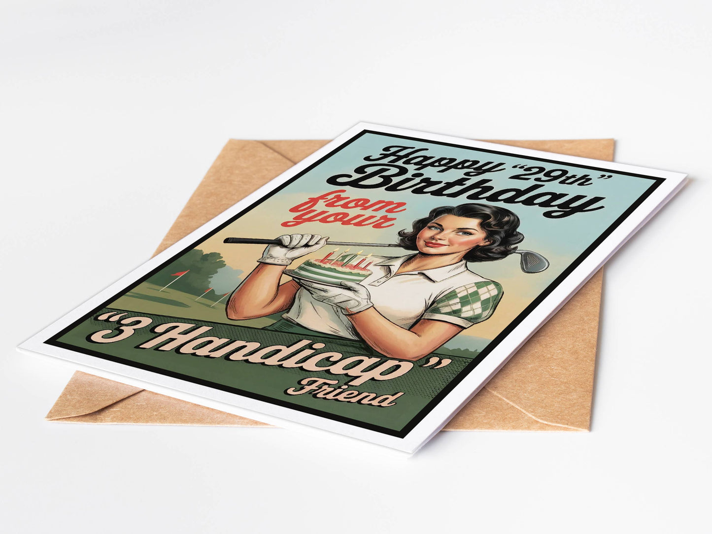 Golf Gifts, Birthday Card, Funny Greeting Card, with Display: Yes