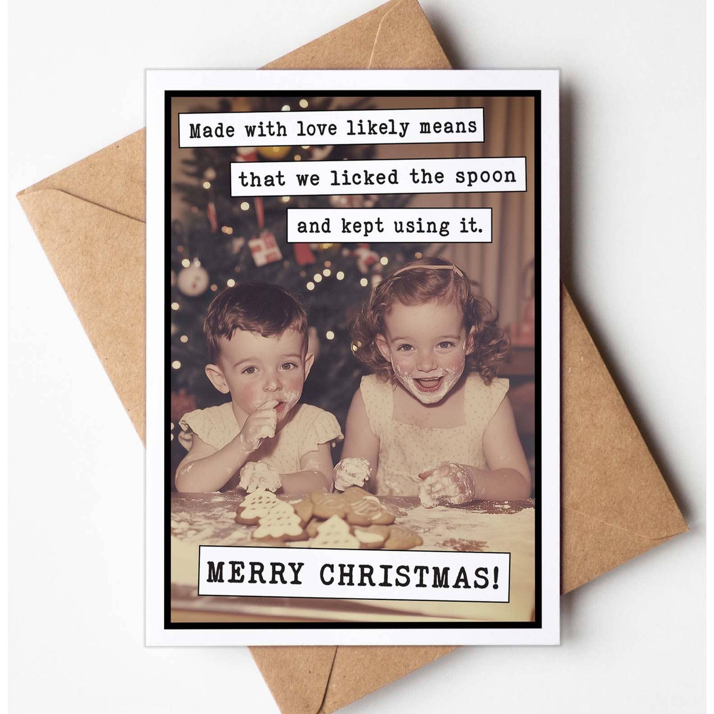 Funny Christmas Handmade Bulk Greeting Card - Free Stand: Yes