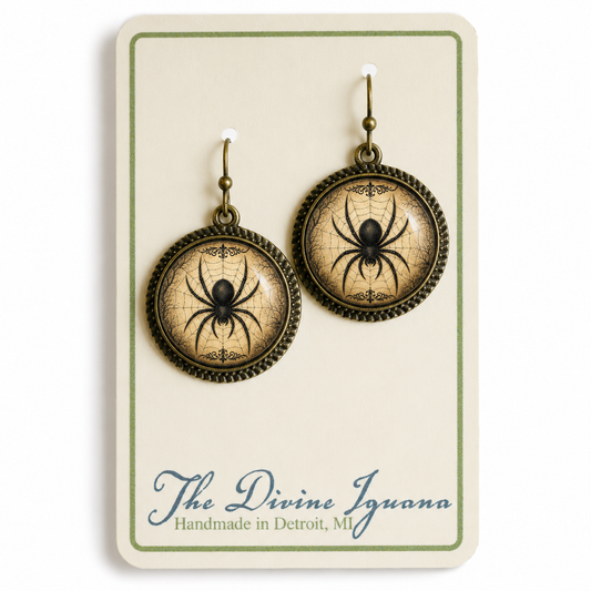 Noir Spider Web Dangle Earrings