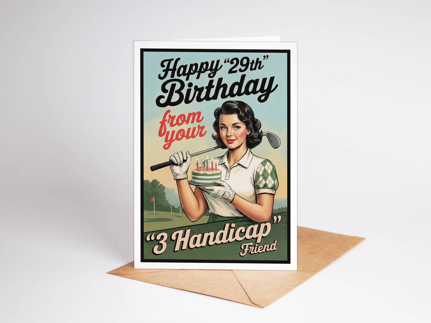 Golf Gifts, Birthday Card, Funny Greeting Card, with Display: Yes