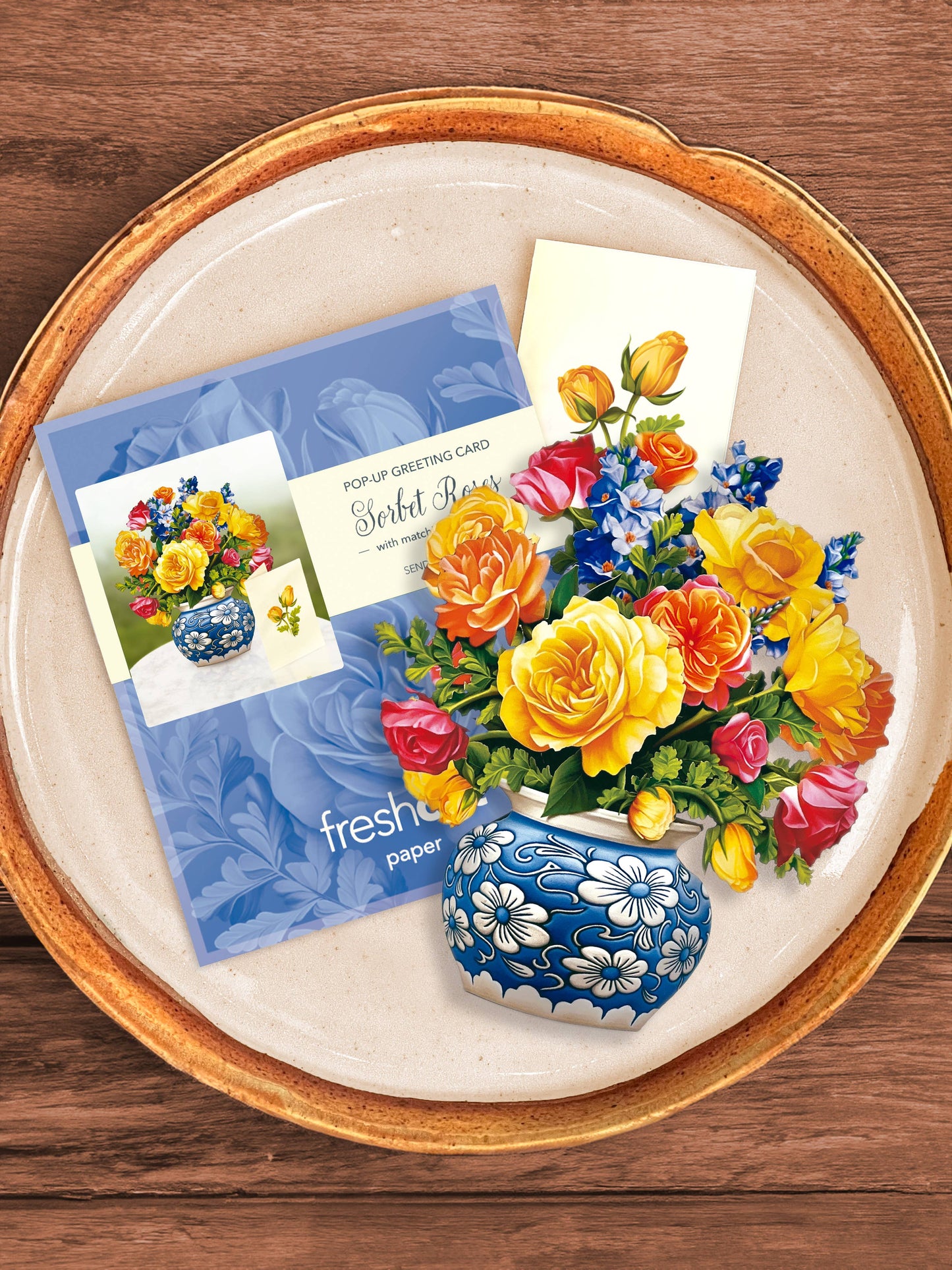 Mini Sorbet Roses (10 Pop-up Greeting Cards)
