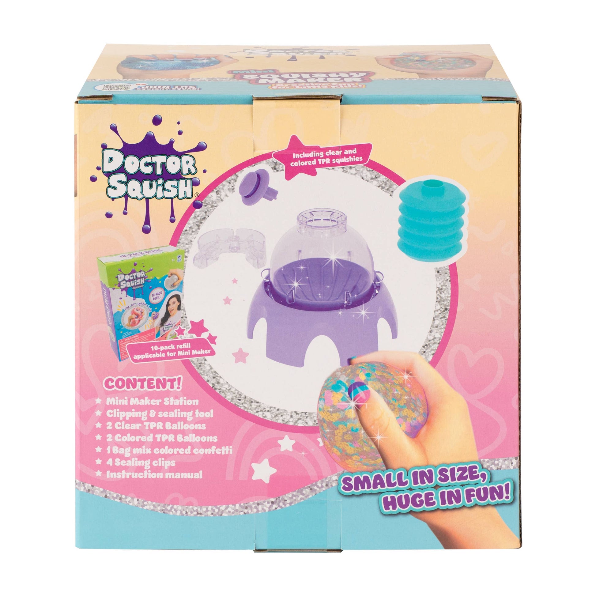 Box of Doctor Squish toy set with colorful packaging