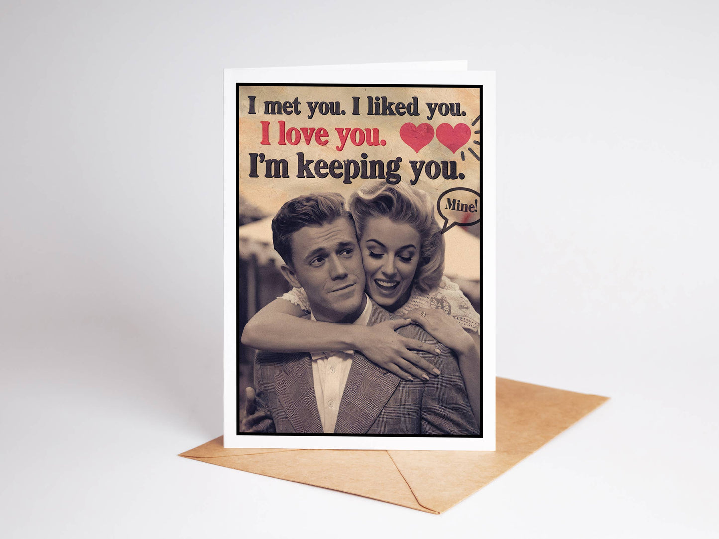 Vintage Funny Handmade Cute Valentine Cards for Him, Her: No