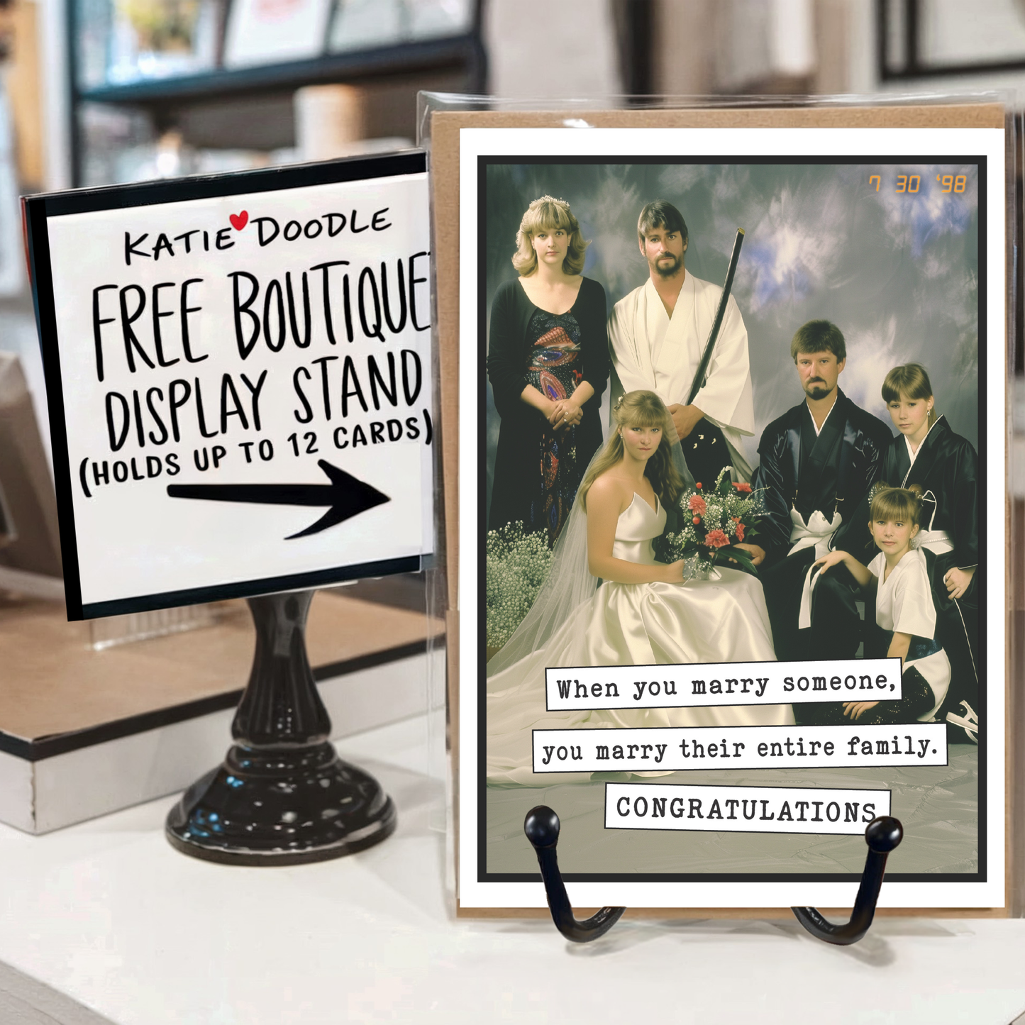 Funny Wedding, Engagement Cards | FREE Card Display Stand: Yes