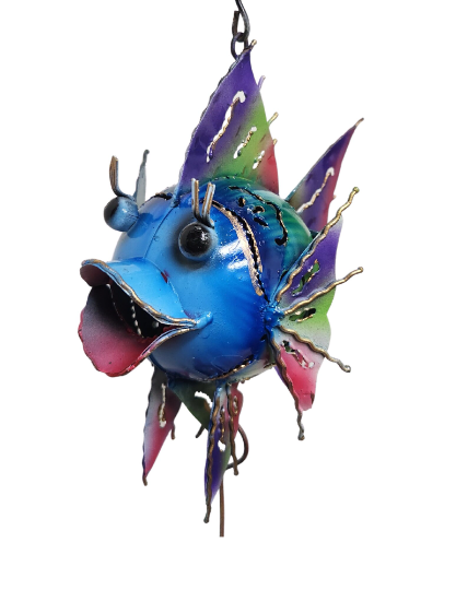 Metal Hanging Fish Candle Holder
