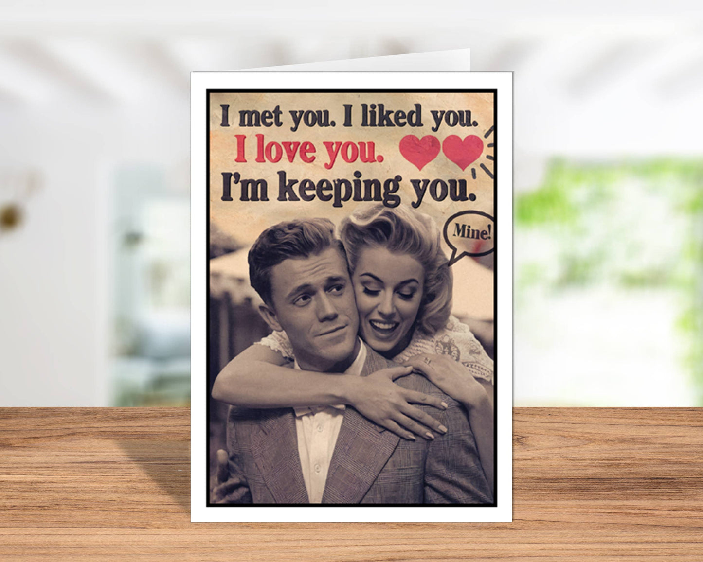 Vintage Funny Handmade Cute Valentine Cards for Him, Her: No