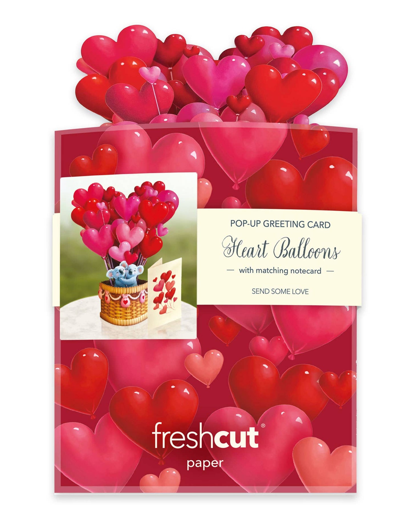 Mini Heart Balloons (10 Mini Pop-up Greeting Cards)
