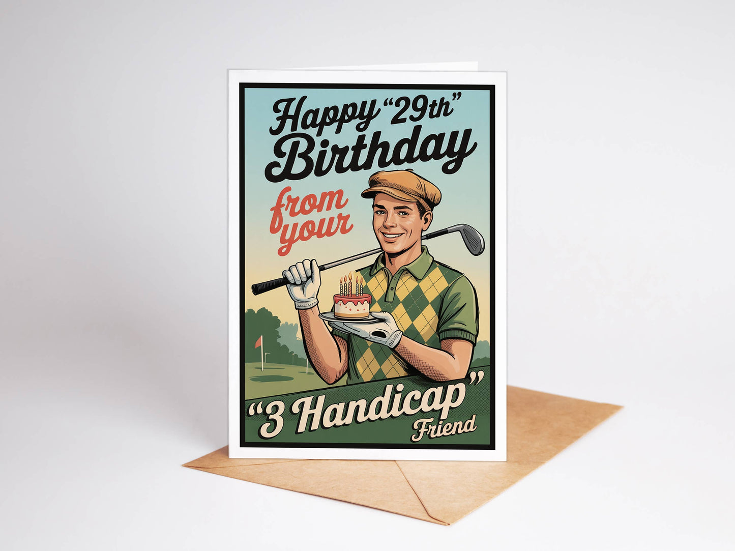 Golf Gifts Men Birthday Card | Funny Greeting Card, Display: Yes