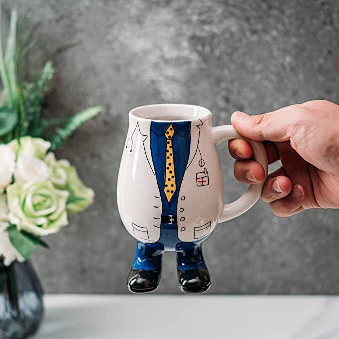 Hand Painted Doctor’s Mug by Gute – 14oz Ceramic Coffee Cup for Physicians & Med Students