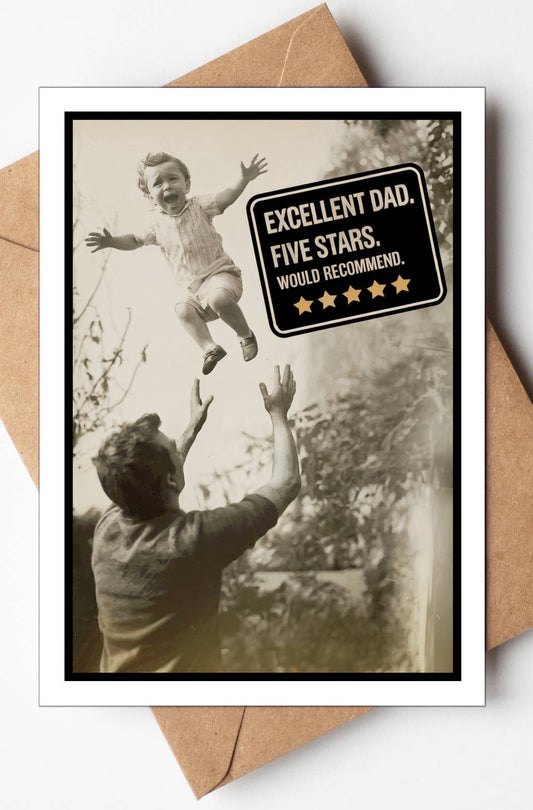 Funny Fathers Day Cards Five Star Dad