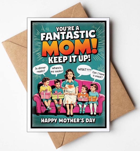 Funny Mothers Day Cards & Display Stand | Mothers Day Gifts: Yes