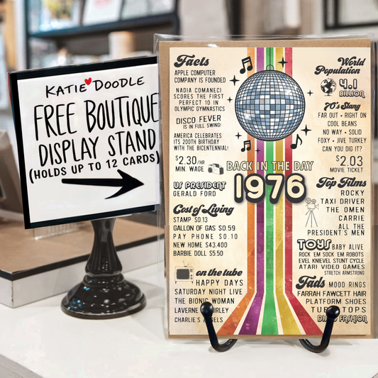 50th Birthday Card, Greeting Cards | 1976 Disco Era, display: No