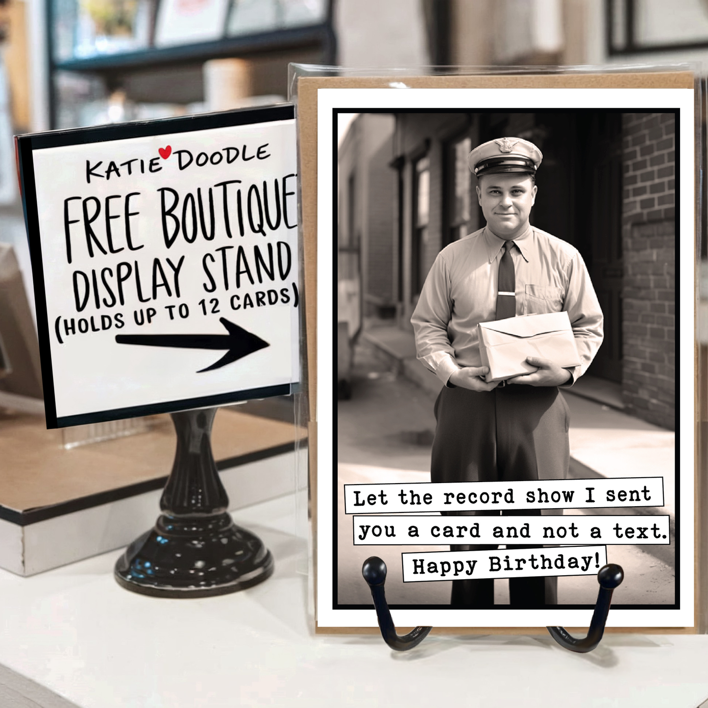 Funny Birthday Greeting Cards with FREE Card Display Stand: No
