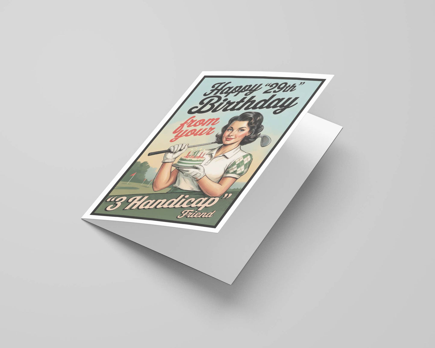 Golf Gifts, Birthday Card, Funny Greeting Card, with Display: Yes