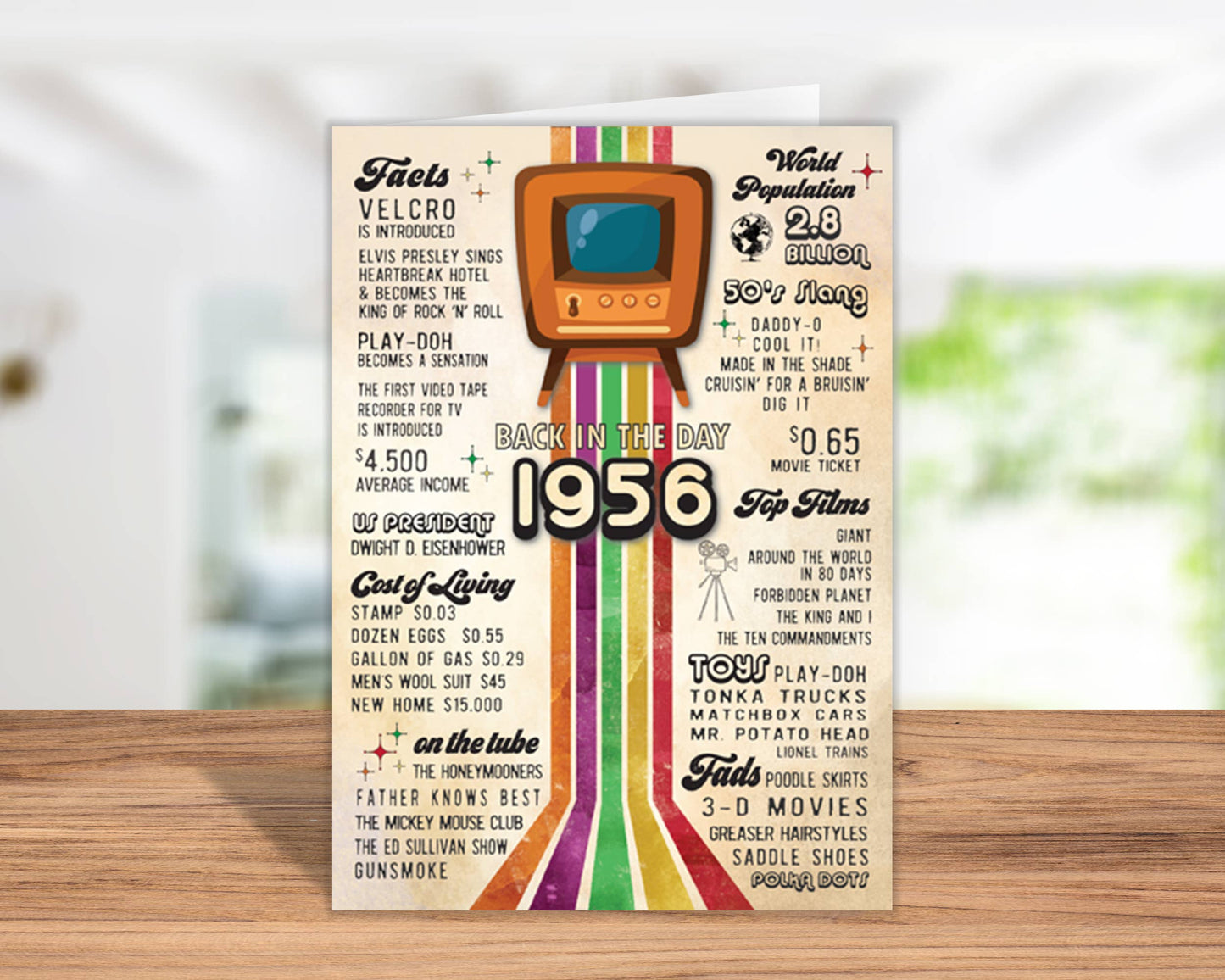Birthday Cards, Greeting Cards Display, 1956 70th Retro, USA: No